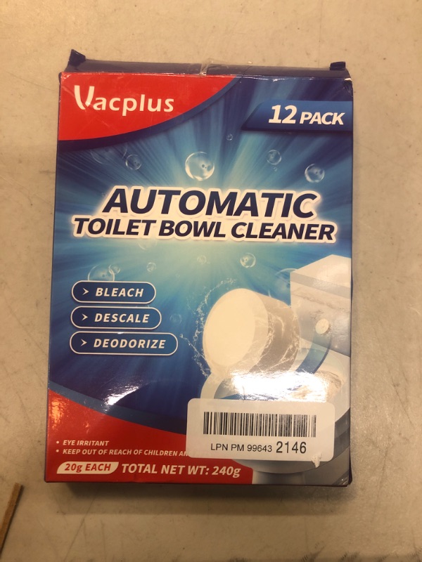 Photo 2 of Vacplus Toilet Bowl Cleaner Tablets 12 PACK, Automatic Toilet Bowl Cleaners with Bleach, Durable Toilet Tank Cleaners with Sustained-Release Technology, Household Toilet Cleaners with Easy Operation 12 Count (Pack of 1)