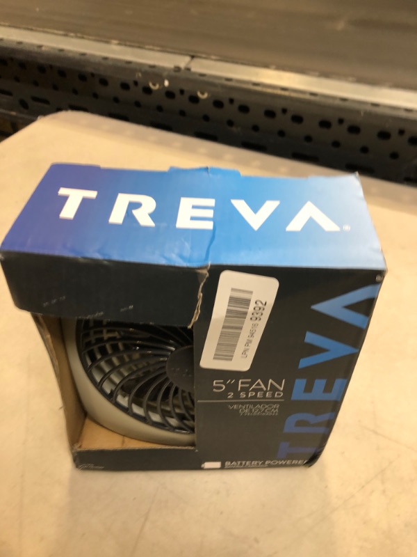 Photo 2 of Treva 5 Inch Portable Battery Powered 2 Speed Desktop Fan Gray **  UNABLE TO TEST ** SLIGHTLY USED 
