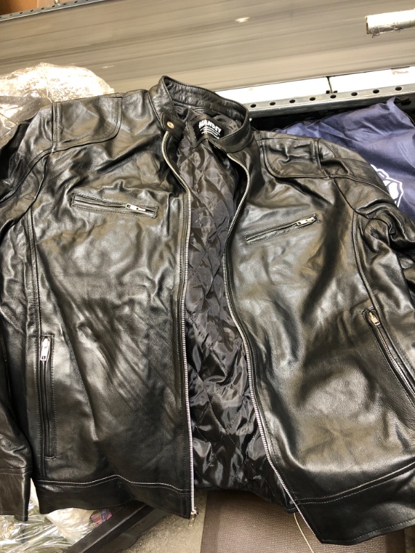 Photo 3 of HANDSY Leather Jackets For Men - Leather Motorcycle Jacket Men -leather Biker Jacket Men - Real Leather Jackets For Men --- SIZE XL 