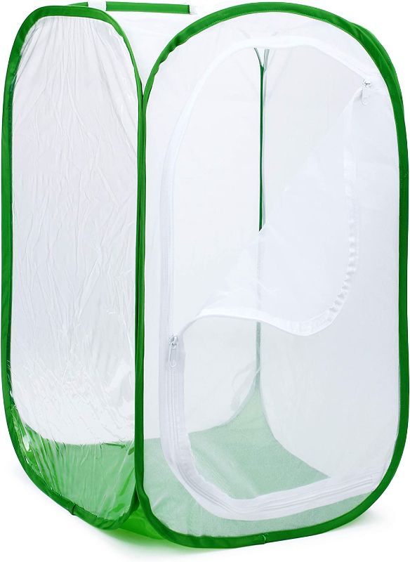 Photo 1 of 5 Feet Extra Large Monarch Butterfly Habitat, Giant Collapsible Insect Mesh Cage Terrarium Pop-up (White + Green, 35 x 35 x 59 Inches)
