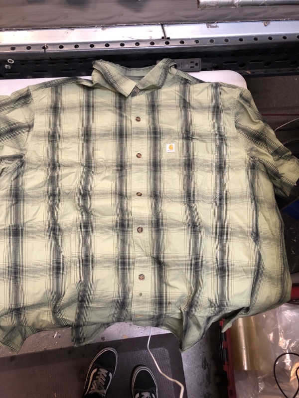 Photo 1 of Carhartt Army Green Plaid Button Up Short Sleeve 2XL