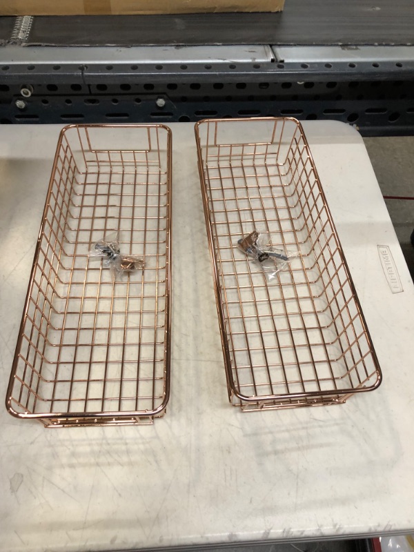 Photo 1 of 2 PAck Rose Gold Wire Baskets 