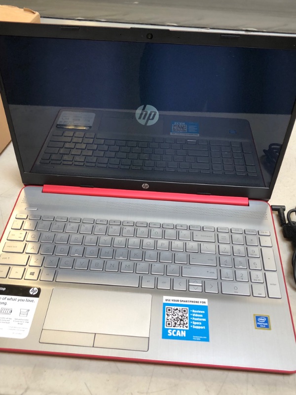 Photo 3 of HP 15.6 inch HD LED Display Laptop 2020 (Intel Pentium Gold 6405U Processor, 4 GB DDR4 RAM, 128 GB SSD, HDMI, Webcam, WI-FI, Windows 10 S) Scarlet Red (Renewed)
