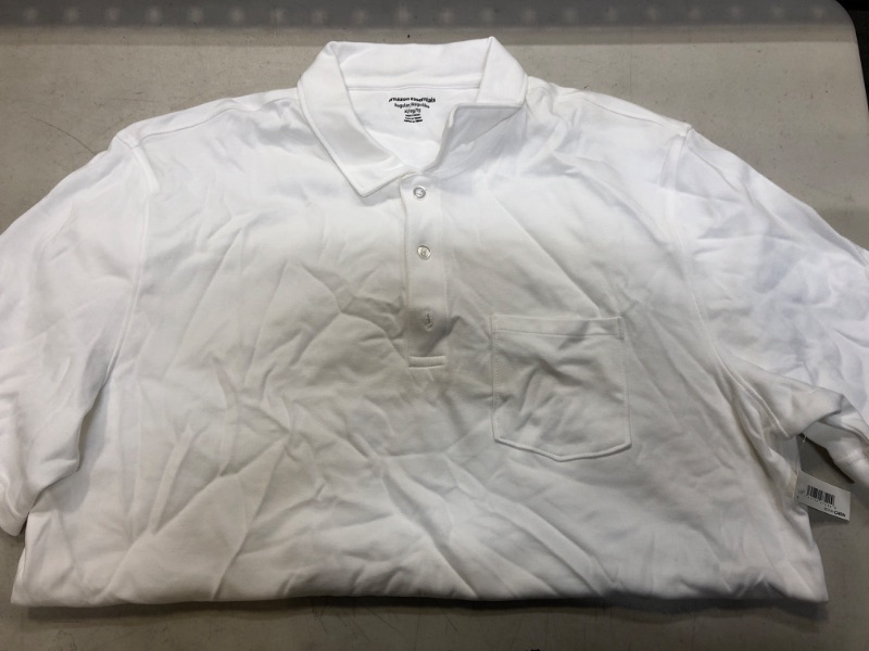 Photo 1 of AMAZON ESSENTIALS COTTON WHITE XL POLO T-SHIRT
