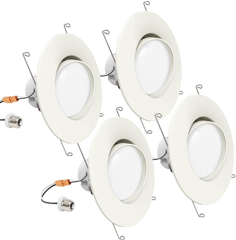 Photo 1 of Sunco Lighting LED Can Lights Eyeball Retrofit Gimbal 5/6 Inch Directional Recessed Lights, 12W=60W, 3000K Warm White, 800 LM, Dimmable Adjustable Angled Ceiling Downlight, UL Energy Star 4 Pack
