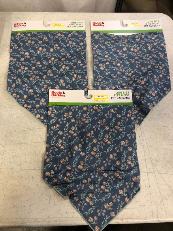 Photo 2 of Full Tie Dog Bandana - Floral - Boots & Barkley (ONE SIZE, 3 PACK)