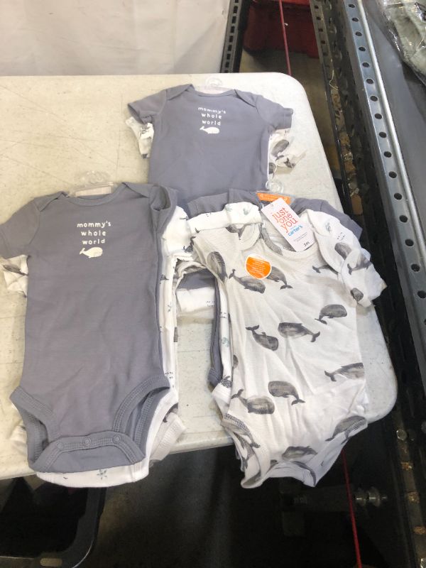 Photo 2 of Baby Boys' (3pk of 3) Sea Creatures Bodysuit - Just One You, Made by Carter's White/Gray 3months