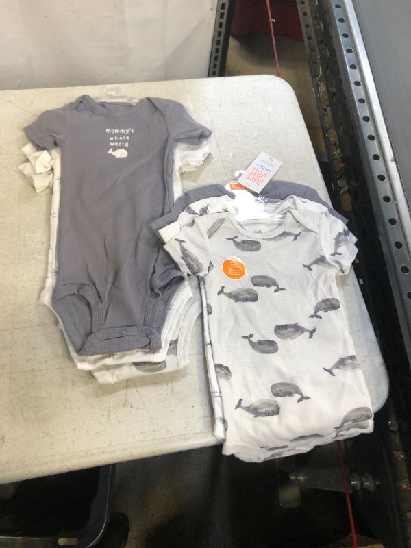 Photo 2 of Baby Boys' (2pk of 3) Sea Creatures Bodysuit - Just One You, Made by Carter's White/Gray 9months