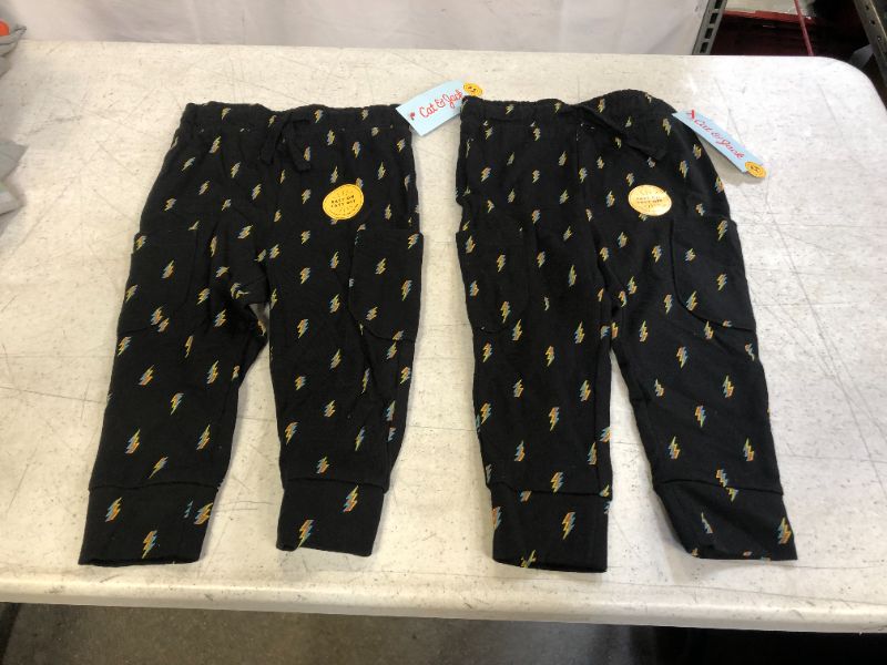 Photo 2 of 2T - Toddler Boys' Lightning Bolt Print Jersey Knit Jogger Pull-on Pants - Cat & Jack - 2T (2 pack)
