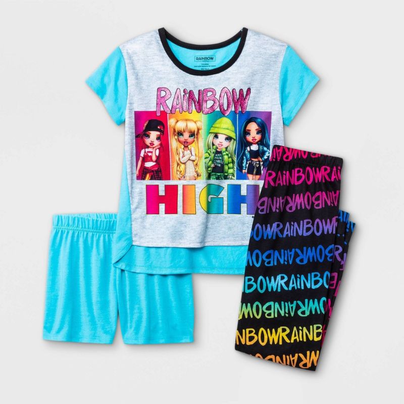 Photo 1 of Girls' Rainbow High 3pc Pajama Set - XSMALL