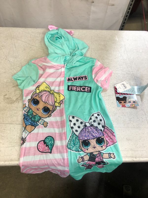 Photo 2 of Girls' L.O.L. Surprise! Hooded Pajama Romper -MEDIUM