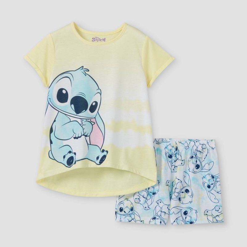 Photo 1 of Girls' Lilo & Stitch 2pc Short Sleeve Top and Shorts Pajama Set -XSMALL