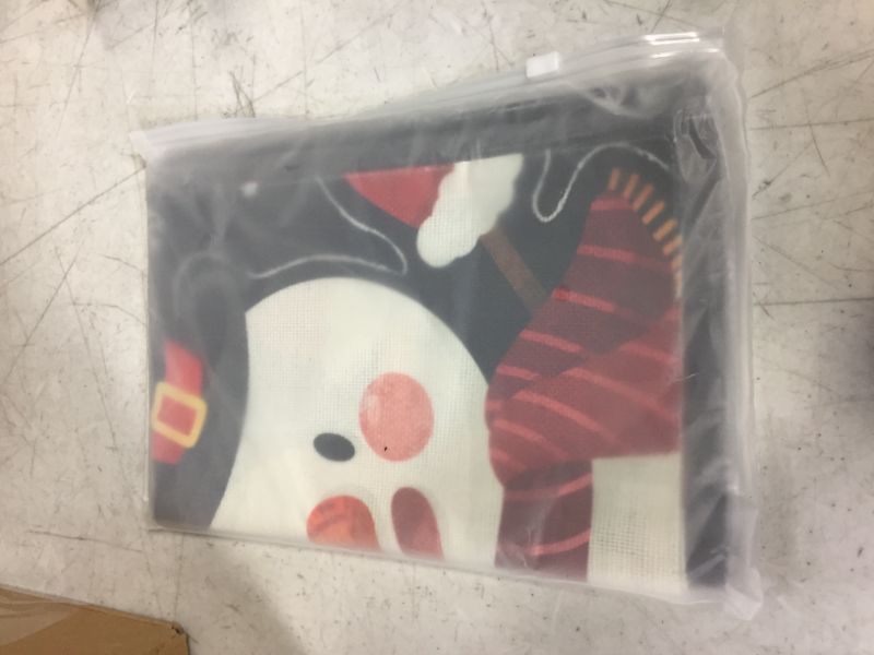 Photo 1 of 2 Pack Christmas Yard Flags Black Snowman Santa Claus Merry Christmas Garden Flag Double Sided Front Door Outside Flag for Christmas Holiday Outdoor Yard Party Decorations 12 x 18 Inch