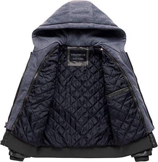 Photo 1 of Boy's Faux Leather Jacket Windproof Warm Winter Coat Kids Bomber Outerwear Waterproof PU Motorcycle Jacket

