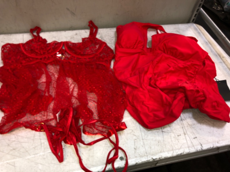 Photo 1 of 2 PIECE SET , RED LINGERIE & BATHING , SIZE 2XL & 18W , WOMENS 