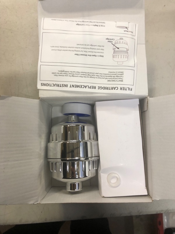 Photo 2 of 20-Stage Shower Head Filter-Shower Head Filter for Hard Water, with 3 Replaceable Filter Cartridges, High Output Shower Water Filter for Removing Chlorine and fluoride, Polished Chrome
