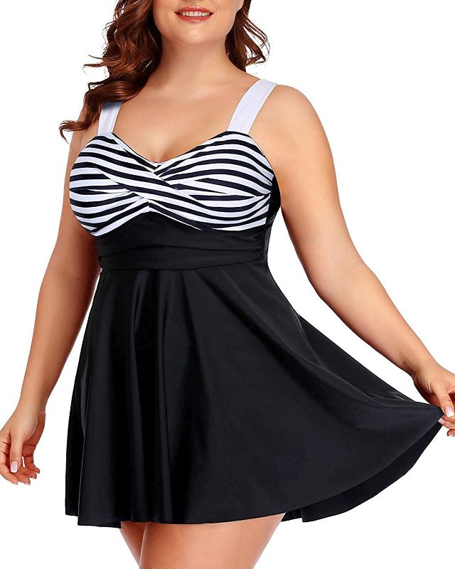 Photo 1 of Aqua Eve Plus Size Two Piece Swimsuits for Women Tankini Bathing Suits Flowy Swim Dress with Shorts 24W
