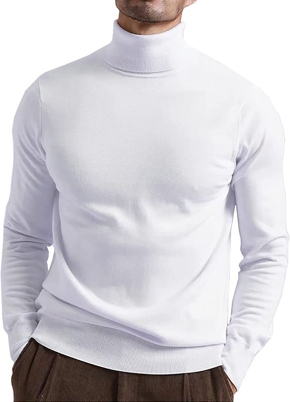 Photo 1 of KINGBEGA Mens Turtleneck Sweaters Slim Fit Basic Knitted Thermal Casual Long Sleeve Pullover Sweatshirt L
