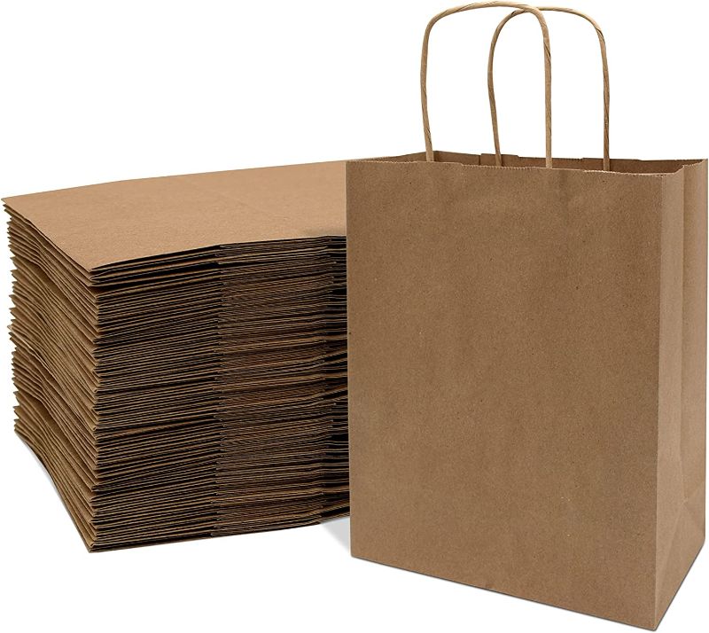 Photo 1 of 

Brown Paper Bags with Handles - 8x4x10 Inch 50 Pack Small Kraft Shopping Bags, Craft Gift Totes in Bulk for Boutiques, Small Business, Retail Stores,...