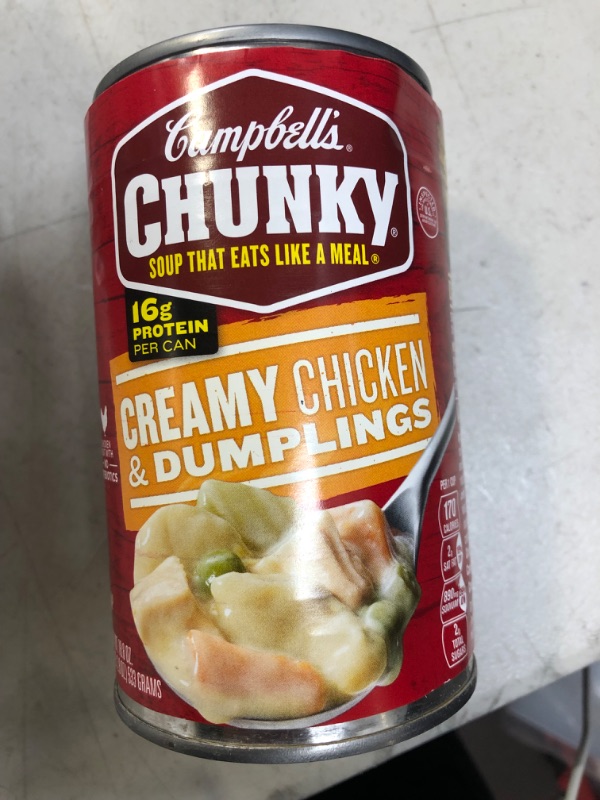 Photo 3 of 
Campbell's Chunky Soup, Creamy Chicken and Dumplings Soup, 18.8 Oz Can 11CANS 
EXP:FEB/28/2024