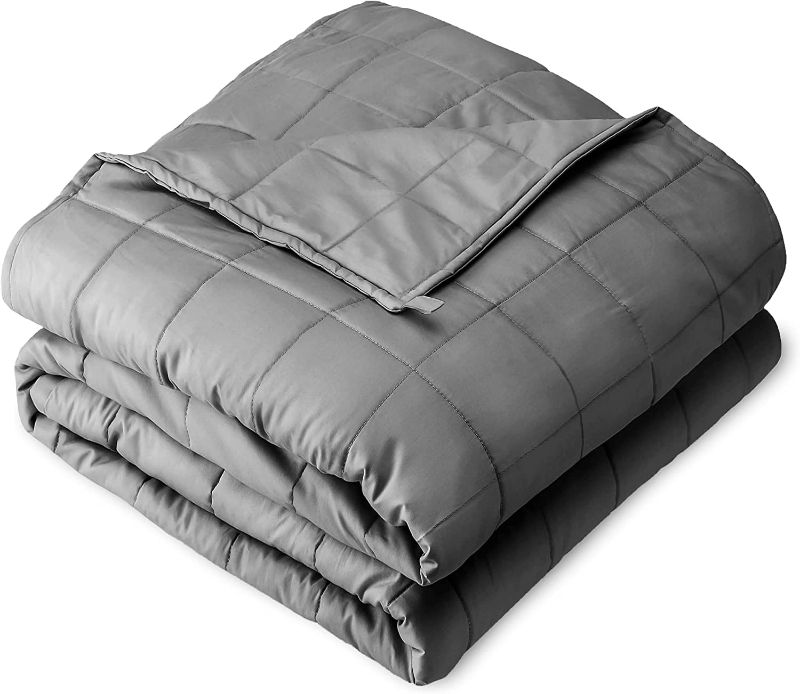 Photo 1 of Bare Home Weighted Blanket Queen Size 17lbs (60" x 80") for Adults and Kids - All-Natural 100% Cotton - Premium Heavy Blanket Nontoxic Glass Beads (Grey, 60"x80")
