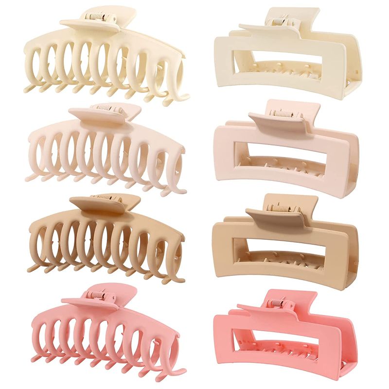 Photo 1 of Kytvl Large Hair Clips for Thick Hair – 8-Pcs Large Claw Clips for Women and Girls – 4.3-inch Non-Slip Butterfly Claw Clips for Thick, Thin and Long Hair – Non-Slip and Durable Big Claw Clips (Type D)
