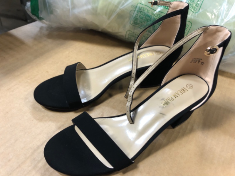Photo 1 of 10---DREAM PAIRS Women's Low-Chunk Low Heel Pump Sandals 10 Black/Nubuck