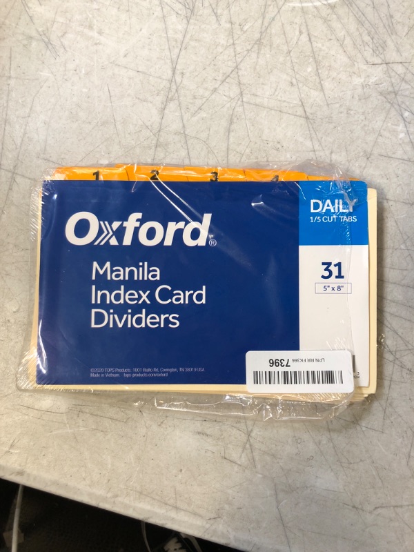 Photo 2 of Oxford 05832 Laminated Tab Index Card Guides, Daily, 1/5 Tab, Manila, 5 x 8 (Set of 31) 5" x 8" Daily (Orange)