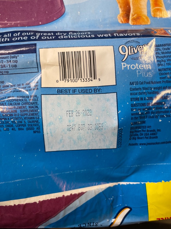 Photo 2 of 9Lives Protein Plus Dry Cat Food Bonus Bag, 13.2-Pound
EXP 02/2023
