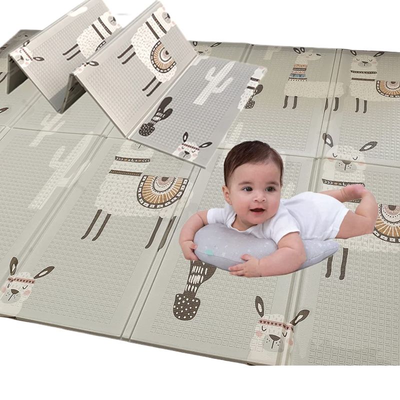 Photo 1 of Baby Play Mat Palymat Foldable LXIAOY Extra Large Crawling Pad Reversible Portable for Outdoor and Travel (Gray)
