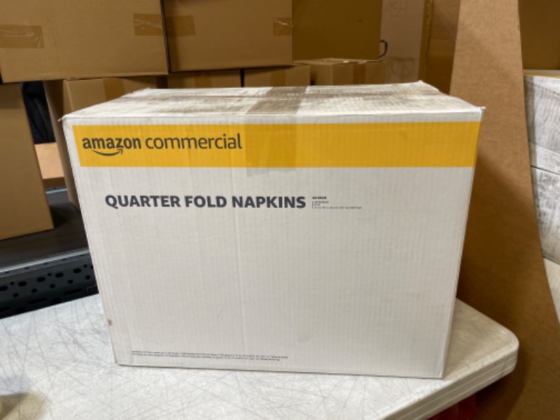Photo 3 of AmazonCommercial 2-Ply White Premium Quarter Fold Napkins|Bulk|Disposable Paper Napkins|Dinner Napkins|FSC Certified|100 Napkins per Pack (24 Packs)(17" x 15" Sheet) 24 Packs Quarter Fold 100 napkins/pack
