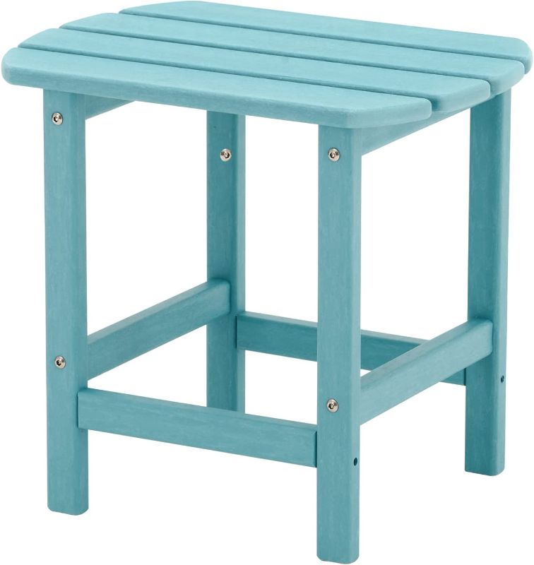 Photo 1 of Adirondack Outdoor Side Table HDPE Tea Tables Fast Assembly - Peacock Blue
