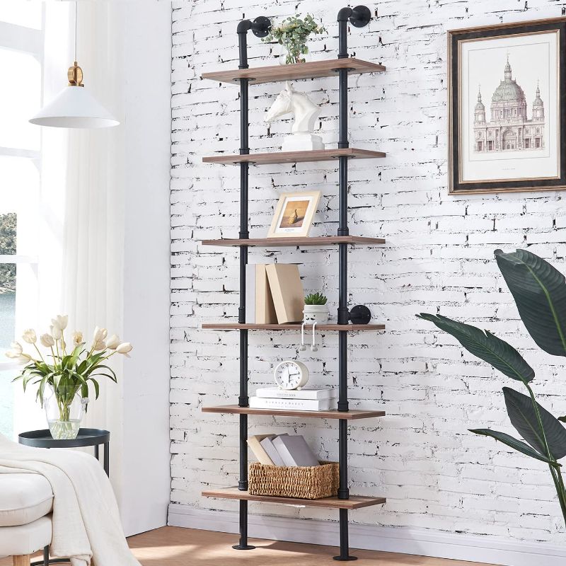 Photo 1 of Industrial Bookshelf 6-Tier Modern Ladder Shelf