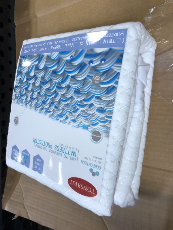 Photo 2 of 1pc----Twin XL Bed Size Waterproof Mattress Protector, Cooling Fitted Mattress Pad Cover, 15'' Deep Pocket, with Breathable 3D Air Fabric