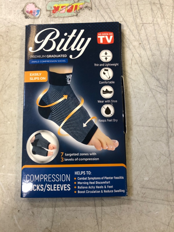 Photo 2 of Bitly Plantar Fasciitis Socks for Women & Men - Best Foot & Ankle Compression Sleeve, Brace for Everyday Use - Provides Arch Support & Heel Pain Relief (Gray, Medium) Medium Gray 1