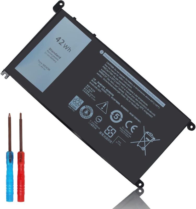 Photo 1 of 42Wh WDX0R WDXOR Battery for Dell Inspiron 15 5565 5567 5568 5570 5578 7560 7570 7569 7579 13 7368 7378 7375 5368 5378 5379 17 5765 5767 5770 3CRH3 T2JX4 FC92N CYMGM P69G P69G001 P58F P58F001 P75F
