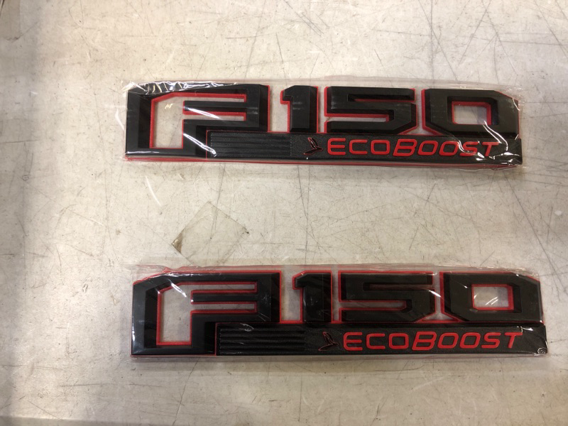 Photo 3 of 2pcs OEM Black F150 Xlt Side Fender Emblem Badge 3D Logo Nameplate Replacement for F-150 Origianl Size Genuine Parts
