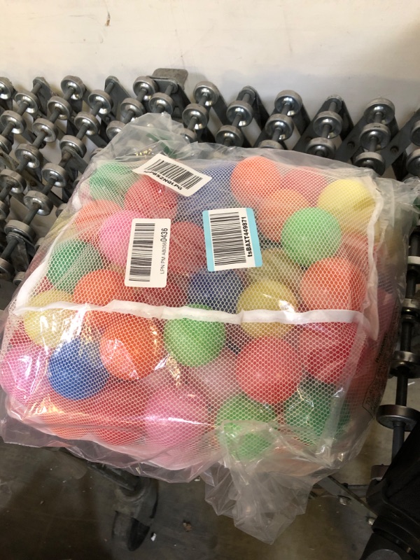 Photo 2 of Click N' Play Phthalate Free BPA Free Crush Proof Plastic Ball Pit Balls in Reusable and Durable Storage Mesh Bag with Zipper 100 Pack