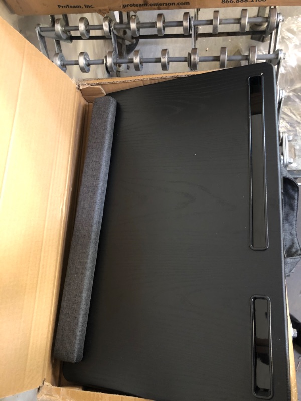 Photo 1 of LAPTOP LAP FRABRIC HOLDER GREY WITH CUSHION AND FOLDABLE PHONE holder