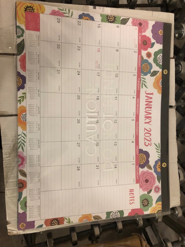 Photo 3 of Large Desk Calendar 2023 - 2023 Desk Calendar, 12 Monthly Large Desk/Wall Calendar 2-in-1, 22" x 17", JAN. 2023 - DEC.2023, Thick Paper with Corner Protectors, Large Ruled Blocks - Colorful Floral