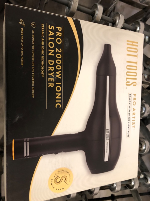 Photo 2 of Hot Tools Pro Artist Black Gold 2000-Watt Ionic Hair Dryer | Ultra Powerful Airflow