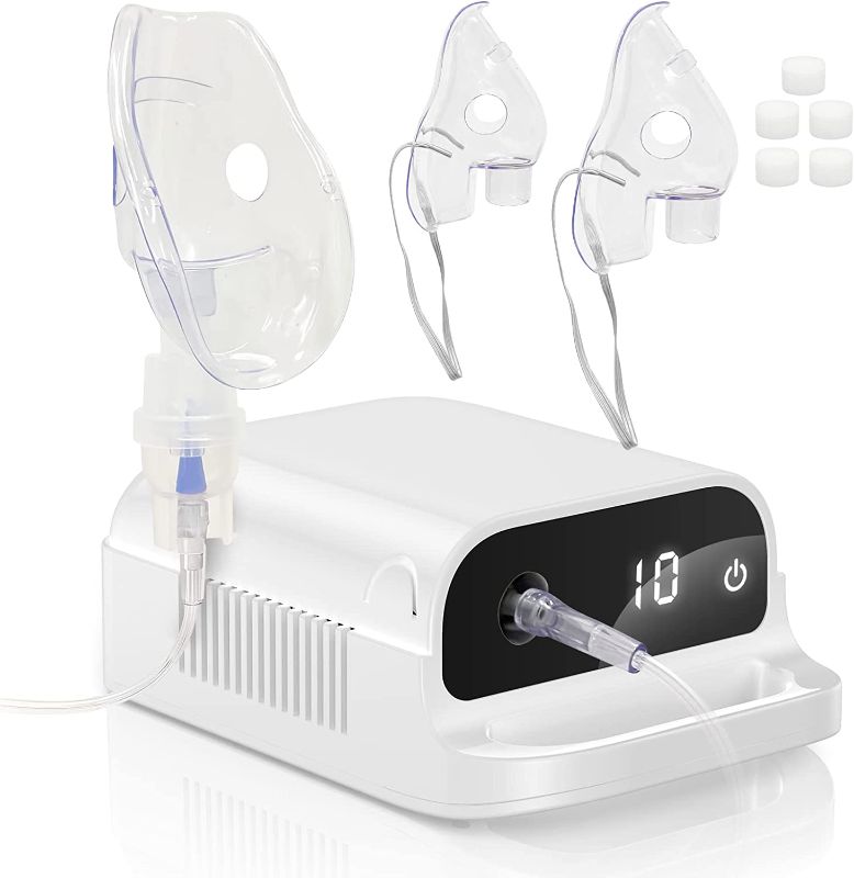 Photo 1 of Smart Nebulizer, Intelligent Digital Display Nebulizer Machine for Adults and Kids,Low Noise Compression Nebulizer for Breathing Problems,Desktop Jet Nebulizer for Home Use
