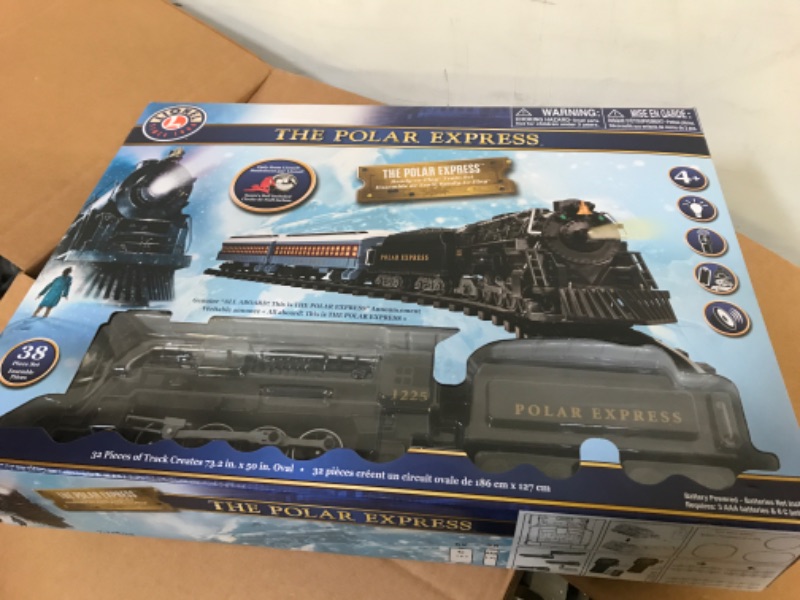 Photo 2 of Lionel The Polar Express Ready-to-Play Set, Battery-Powered Berkshire-Style Model Train Set with Remote , Black