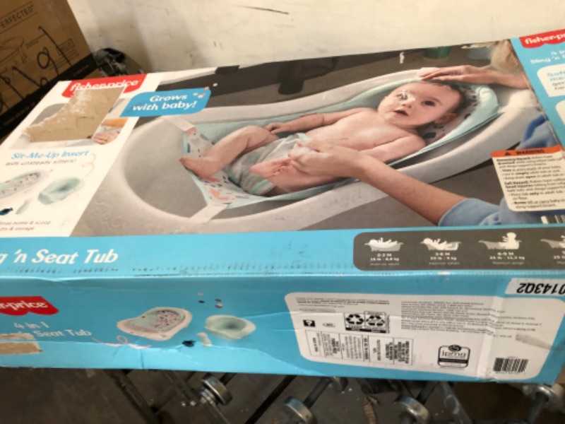 Photo 3 of Fisher-Price 4-in-1 Sling 'n Seat Bath Tub, White
