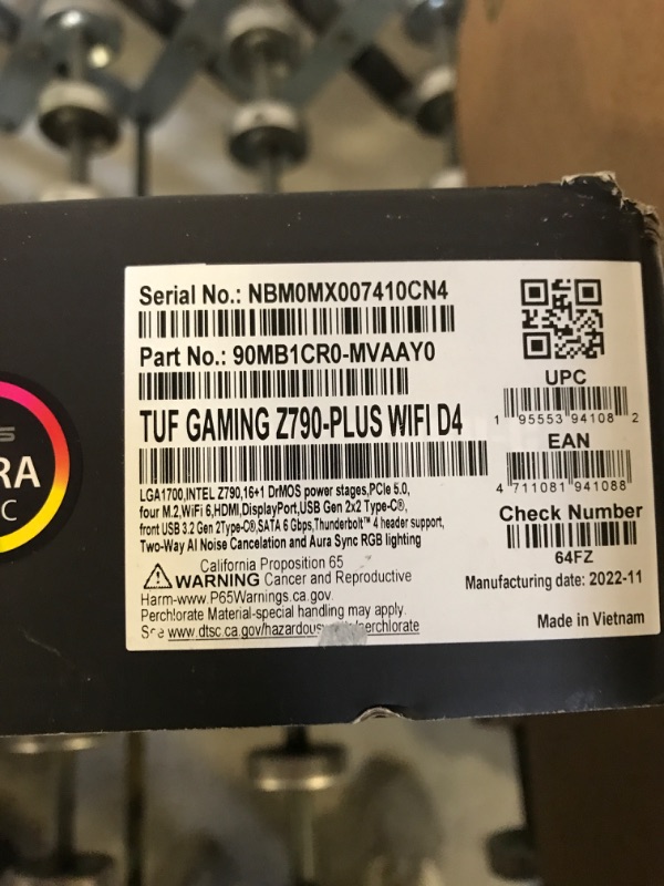 Photo 3 of ASUS TUF Gaming Z790-Plus WiFi D4 LGA 1700(Intel®12th&13th Gen) ATX Gaming Motherboard(PCIe 5.0, DDR4,4xM.2 Slots,16+1 DrMOS, WiFi 6,2.5Gb LAN, Front USB 3.2 Gen 2 Type-C®, Thunderbolt 4/USB4)