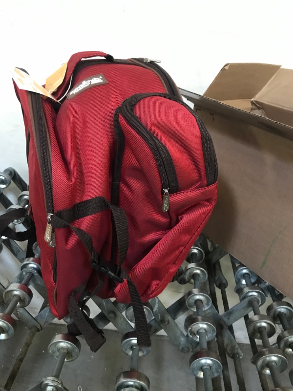 Photo 2 of apollo walker 2 Person Red Picnic Backpack with Cooler Compartment Includes Tableware & Fleece Blanket 45"x53"(red)
