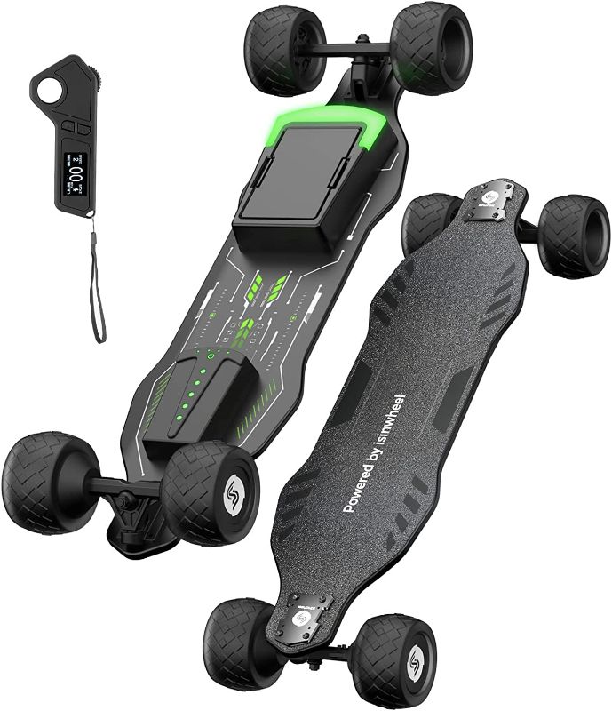 Photo 1 of SOLD FOR PARTS ONLY ********************* isinwheel V8 Electric Skateboard with Remote, 1200W Brushless Motor, 30 Mph Top Speed & 12 Miles Range, IPX6 Waterproof, Electric Longboard for Adults ?Teens with Green Ambient Light
