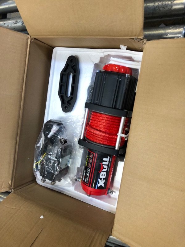 Photo 3 of X-BULL 4500 lbs Winch 12V Electric Winch Kits with Fairlead, ATV/UTV Winch with Waterproof Synthetic Rope Winch with Wireless Remotes and Mounting Bracket
