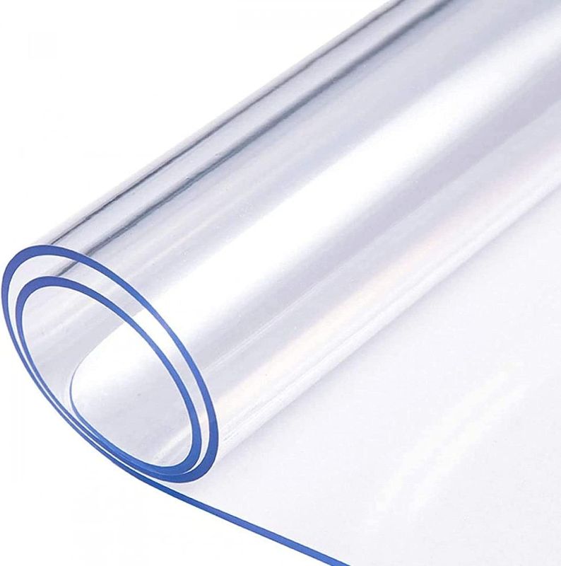 Photo 1 of Coollery 48 X 96 Inch 1.5mm Thick Clear Table Cover Protector with Corner Protector, Table Protector for Dining Room Table, Clear Plastic Tablecloth Protector, Clear Tablecloth Pad for Kitchen Wood
