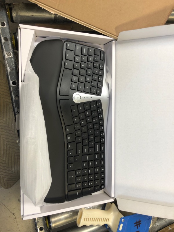 Photo 3 of Nulea Wireless Ergonomic Keyboard, 2.4G Split Keyboard with Cushioned Wrist and Palm Support, Arched Keyboard Design for Natural Typing, Compatible with Windows/Mac